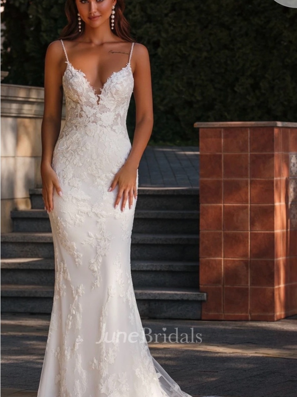 Modern Lace Boho Beach Wedding Dress  ITEM CODE:#851784